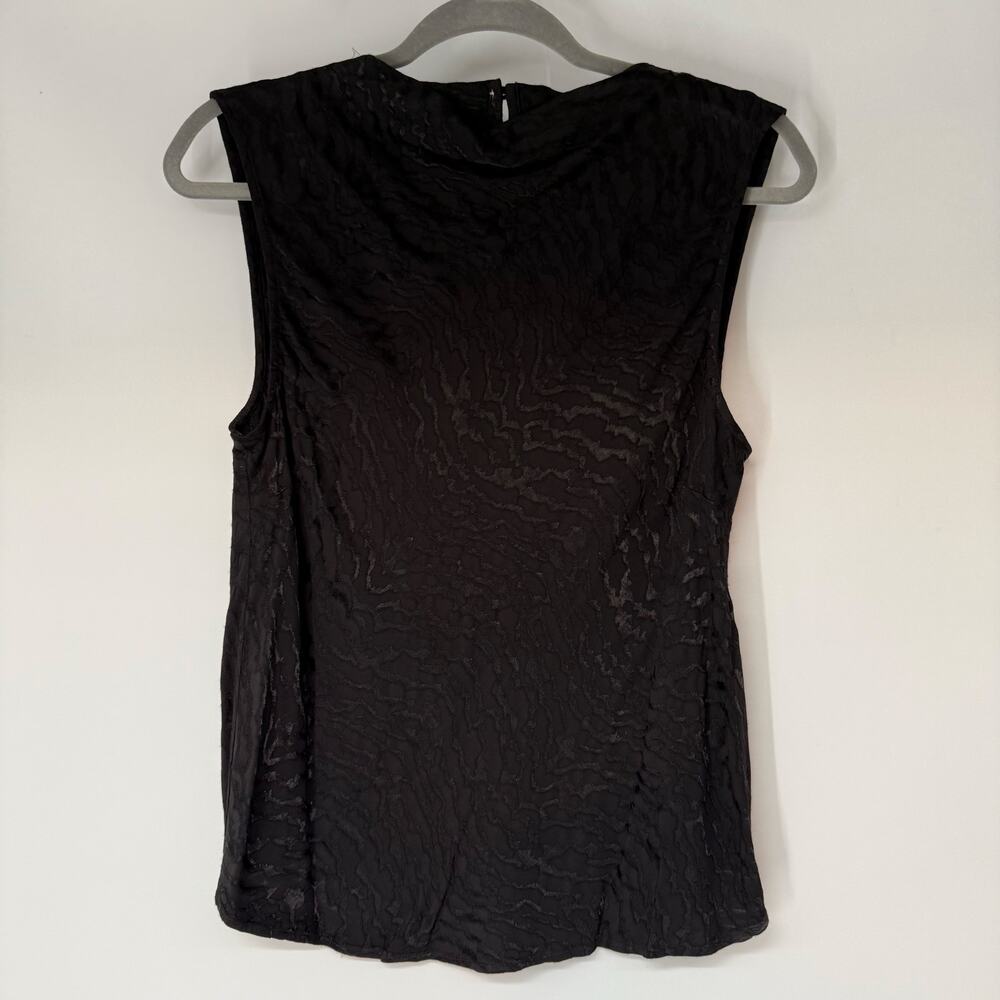 NWT Cloth & Stone Cowl Neck Blouse Top Womens Small Black Sleeveless Relaxed Fit